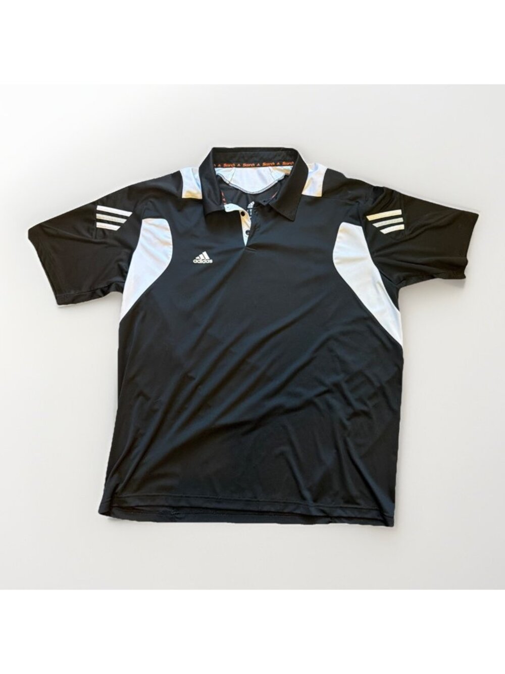 Adidas Scorch Clima Cool Polo 2XL Black And White Short Sleeve